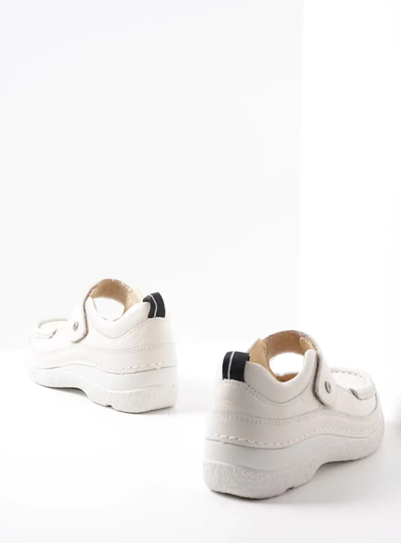 Wolky Roll Combi - creme wit leer<DAMES Herfst/Winter|Bandschoenen