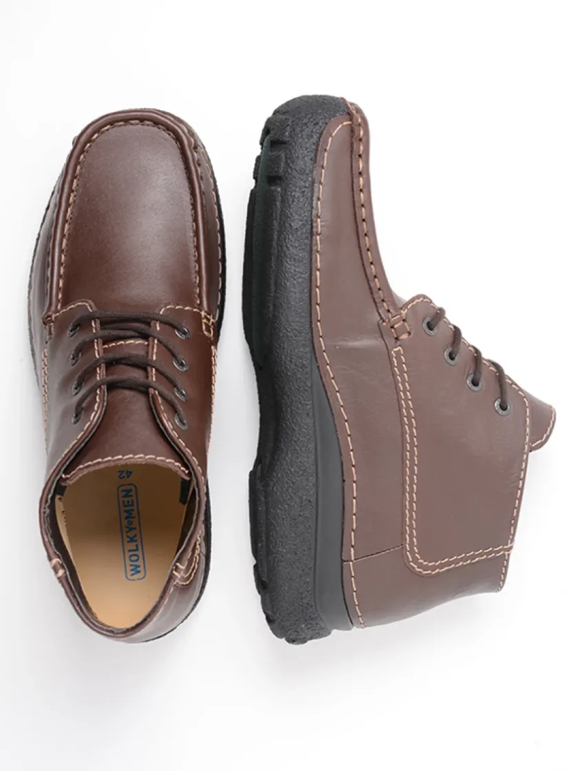 Wolky Roll Moc Men - bruin leer<Heren Veterschoenen Heren|Comfortschoenen Heren