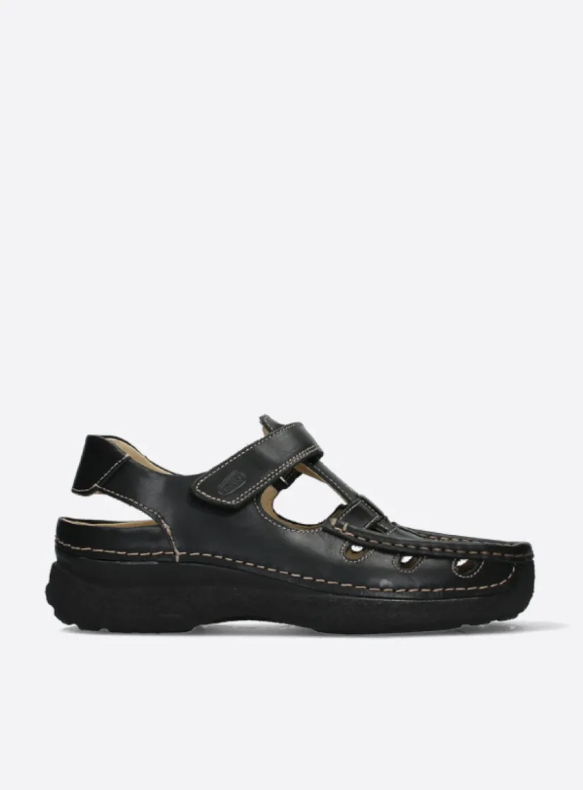 Wolky Roll Sandal Men - zwart leer<Heren Comfortschoenen Heren|Sandalen Voor Heren