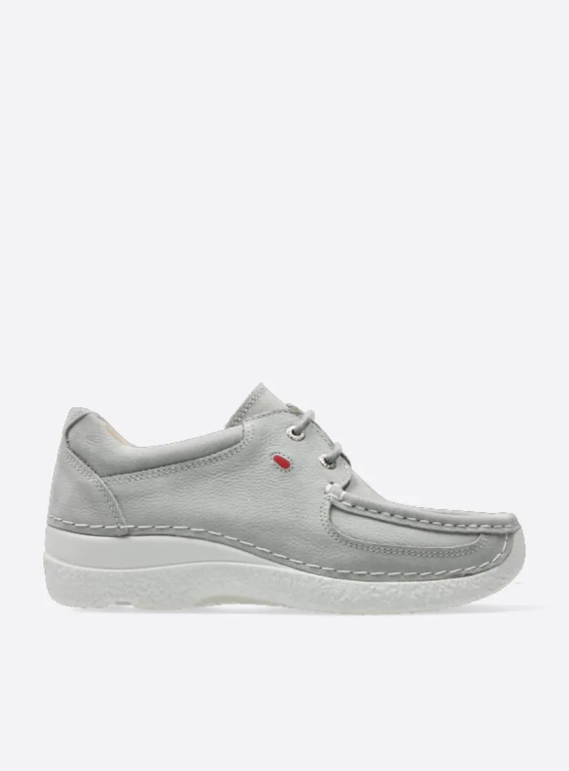 Wolky Roll Shoe - lichtgrijs nubuck<DAMES Lage Veterschoenen