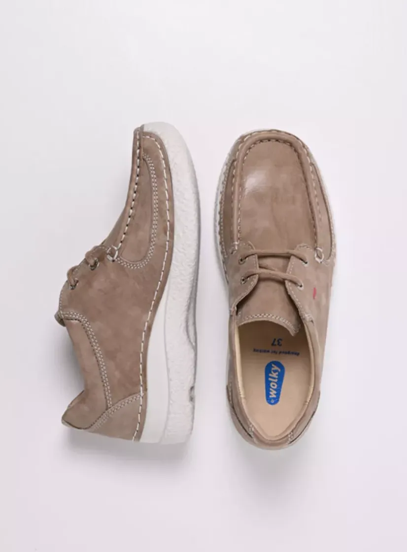Wolky Roll Shoe - safari effectleer<DAMES Lage Veterschoenen