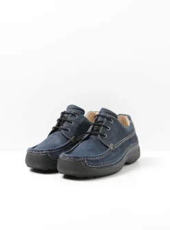 Wolky Roll Shoe Men - blauw nubuck<Heren Veterschoenen Heren|Comfortschoenen Heren
