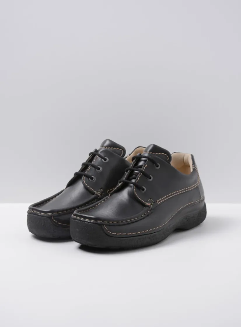 Wolky Roll Shoe Men - zwart leer<Heren Veterschoenen Heren|Comfortschoenen Heren