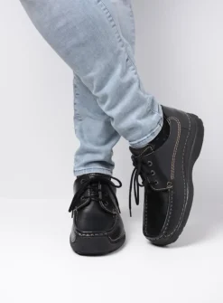 Wolky Roll Shoe Men - zwart leer<Heren Veterschoenen Heren|Comfortschoenen Heren