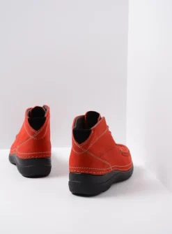 Wolky Roll Shoot - donkerrood nubuck<DAMES Hoge Veterschoenen|Herfst/Winter