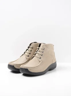 Wolky Roll Shoot - safari nubuck<DAMES Hoge Veterschoenen|Herfst/Winter