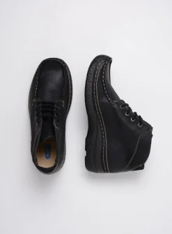 Wolky Roll Shoot - zwart nubuck<DAMES Hoge Veterschoenen|Herfst/Winter