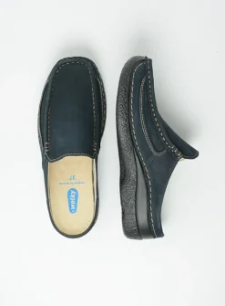 Wolky Roll Slide - blauw nubuck<DAMES Slippers|Klompen
