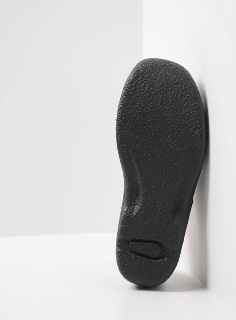 Wolky Roll Slide - forestgroen leer<DAMES Slippers|Klompen