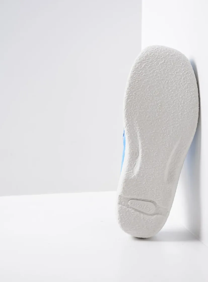 Wolky Roll Slide - hemelsblauw nubuck<DAMES Slippers|Klompen