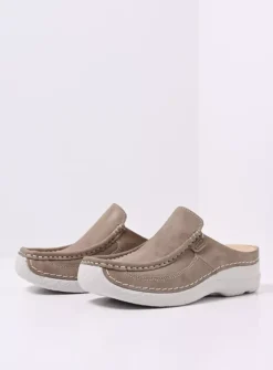 Wolky Roll Slide - safari effectleer<DAMES Slippers|Klompen