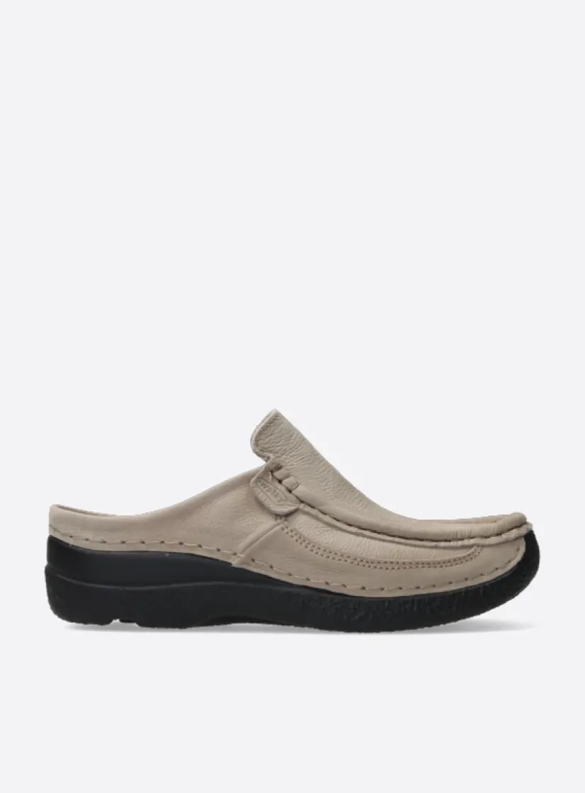 Wolky Roll Slide - safari nubuck<DAMES Slippers|Klompen