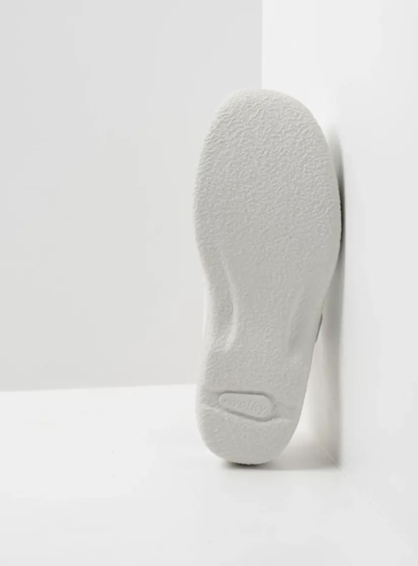 Wolky Roll Slide - wit leer<DAMES Slippers|Klompen