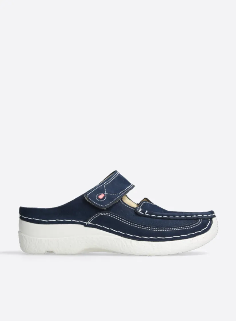 Wolky Roll Slipper - denim nubuck<DAMES Slippers|Klompen