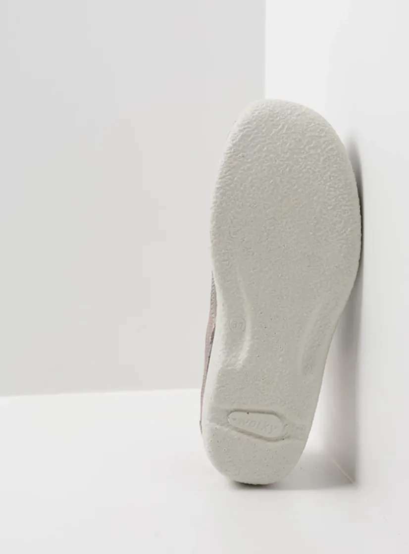 Wolky Roll Slipper - taupe flower<DAMES Slippers|Klompen