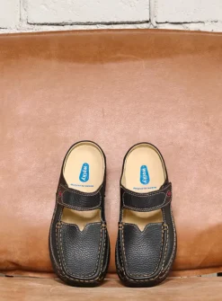 Wolky Roll Slipper - zwart leer<DAMES Slippers|Klompen