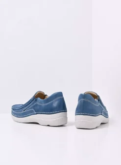 Wolky Roll Sneaker - blauw effectleer<DAMES Instappers