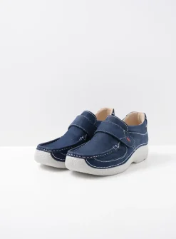 Wolky Roll Strap - denim nubuck<DAMES Instappers|Herfst/Winter