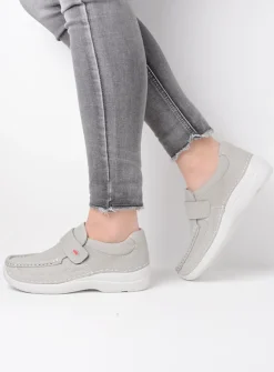 Wolky Roll Strap - lichtgrijs nubuck<DAMES Instappers|Herfst/Winter