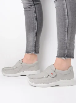 Wolky Roll Strap - lichtgrijs nubuck<DAMES Instappers|Herfst/Winter