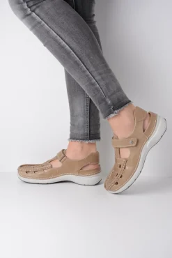 Wolky Rolling Sun - beige leer<DAMES Sandalen