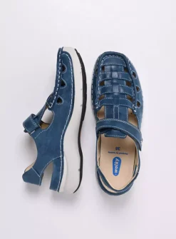 Wolky Rolling Sun - blauw effectleer<DAMES Sandalen