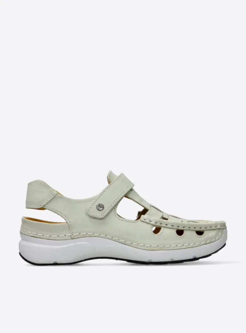 Wolky Rolling Sun - gebroken wit leer<DAMES Sandalen
