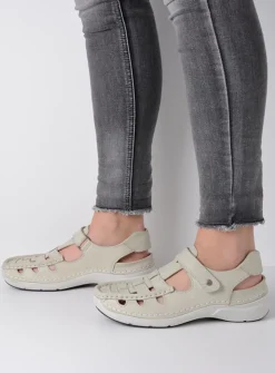 Wolky Rolling Sun - gebroken wit leer<DAMES Sandalen