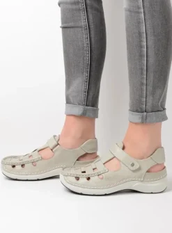 Wolky Rolling Sun - gebroken wit leer<DAMES Sandalen