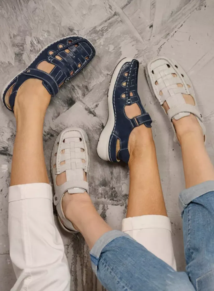 Wolky Rolling Sun - gebroken wit effectleer<DAMES Sandalen
