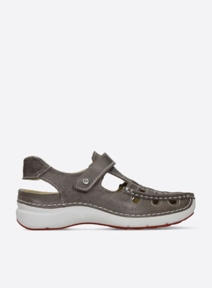 Wolky Rolling Sun - grijs leer<DAMES Sandalen