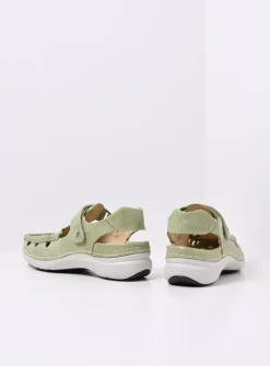 Wolky Rolling Sun - lichtgroen effectleer<DAMES Sandalen