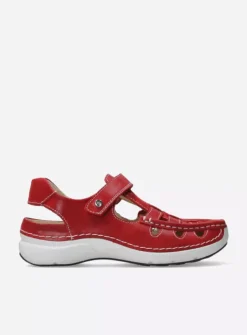 Wolky Rolling Sun - rood effectleer<DAMES Sandalen