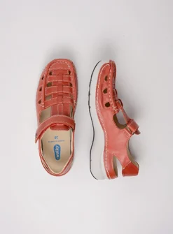 Wolky Rolling Sun - scarletrood leer<DAMES Sandalen