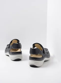 Wolky Rolling Sun - zwart leer<DAMES Sandalen