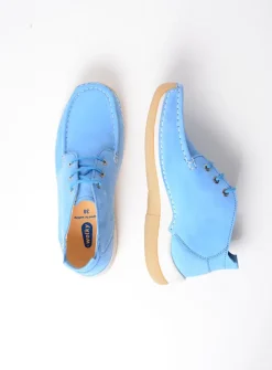 Wolky Rosella - lichtblauw nubuck<DAMES Lage Veterschoenen|Hoge Veterschoenen