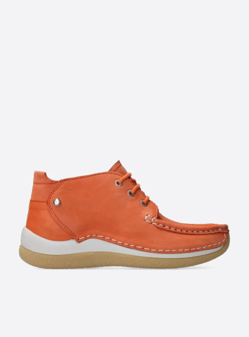 Wolky Rosella - oranje nubuck<DAMES Lage Veterschoenen|Hoge Veterschoenen