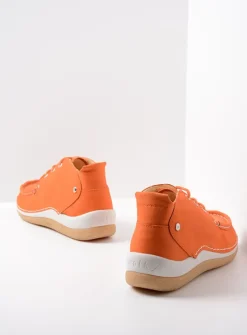 Wolky Rosella - oranje nubuck<DAMES Lage Veterschoenen|Hoge Veterschoenen