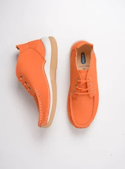 Wolky Rosella - oranje nubuck<DAMES Lage Veterschoenen|Hoge Veterschoenen