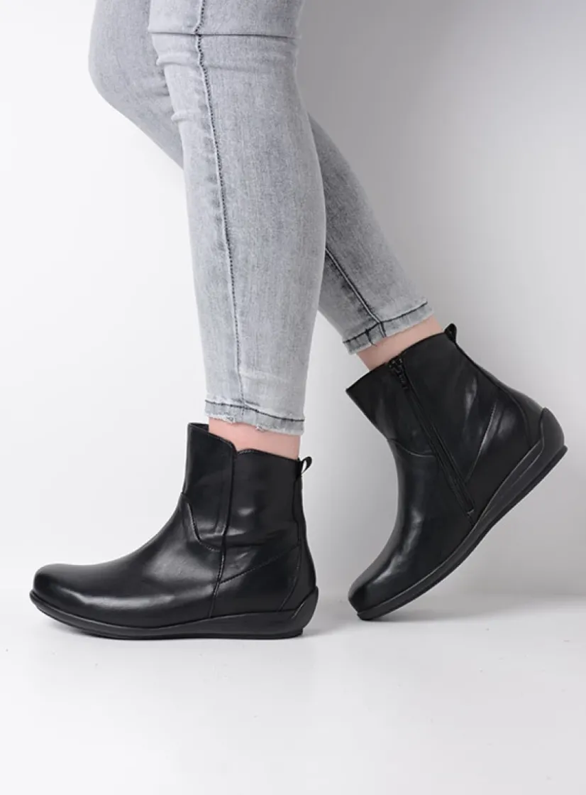 Wolky Ryland F2F - zwart biocare<DAMES Herfst/Winter|Enkellaarsjes