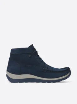 Wolky Salado - blauw nubuck<DAMES Hoge Veterschoenen