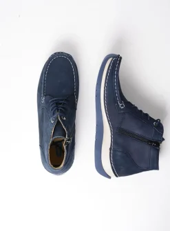 Wolky Salado - denim nubuck<DAMES Hoge Veterschoenen