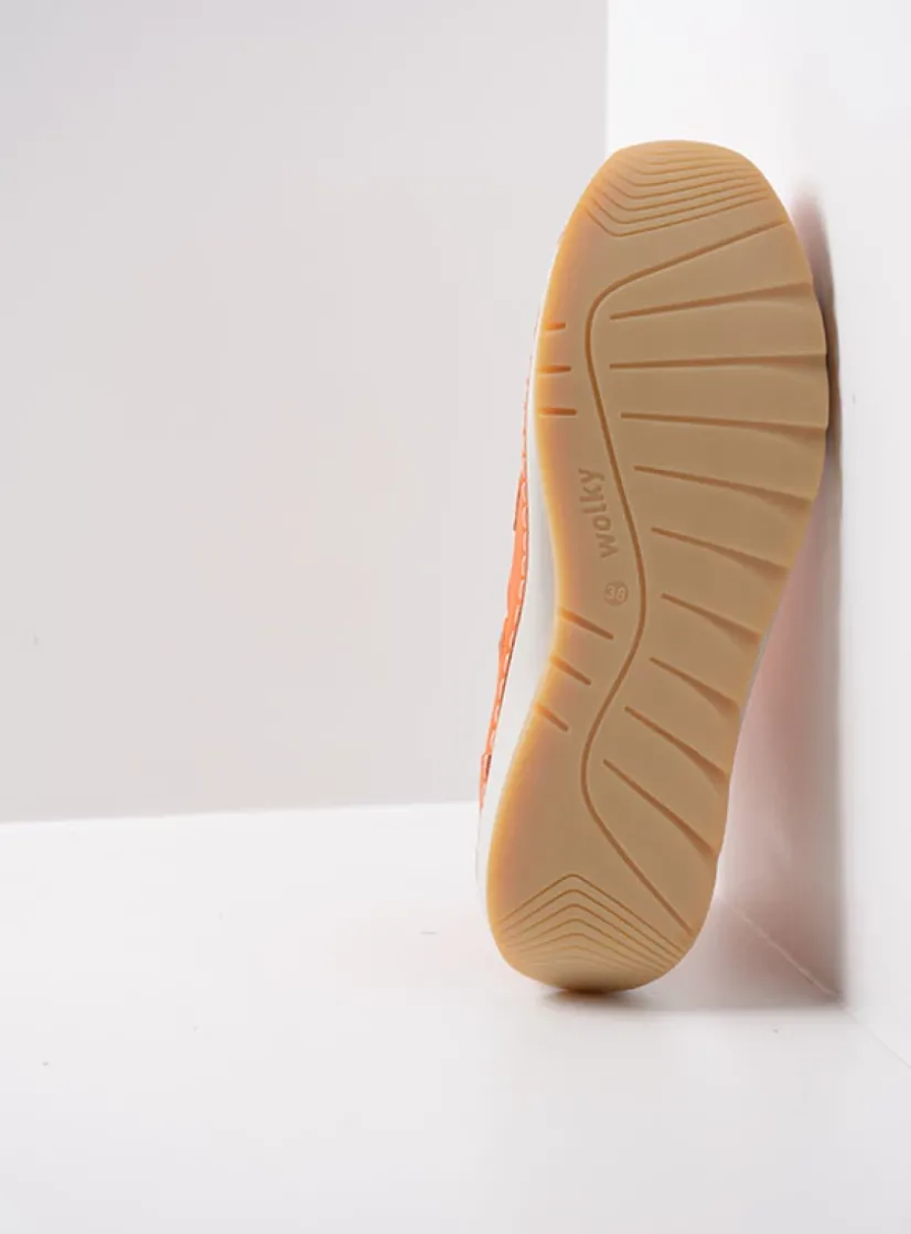Wolky Salado - oranje leer<DAMES Hoge Veterschoenen