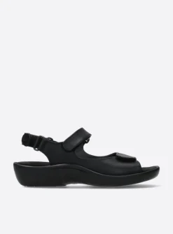 Wolky Salvia - zwart leer<DAMES Sandalen