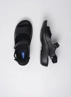 Wolky Salvia - zwart leer<DAMES Sandalen