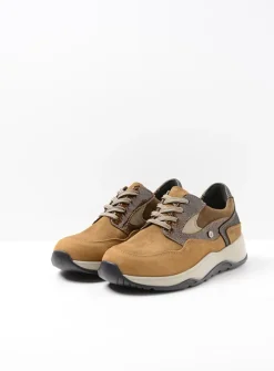 Wolky Sappho - cognac combi leer<DAMES Lage Veterschoenen|Wandelschoenen
