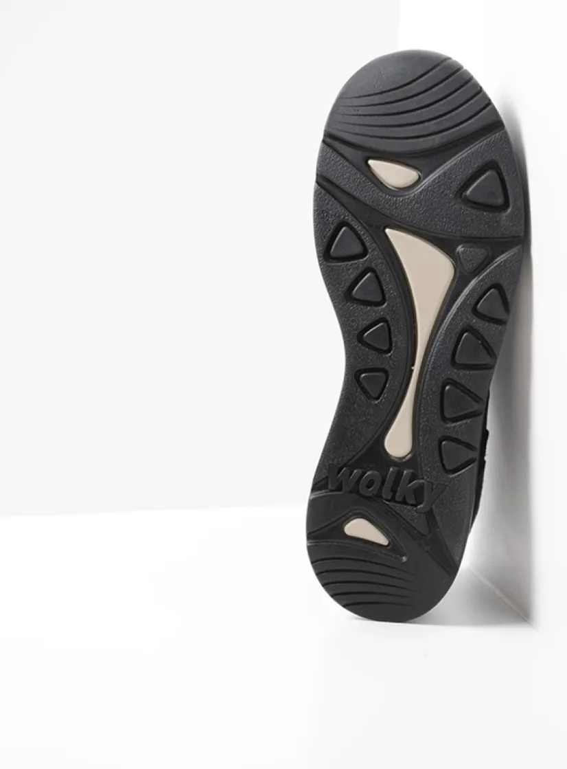 Wolky Sappho - donker taupe combi leer<DAMES Lage Veterschoenen|Wandelschoenen