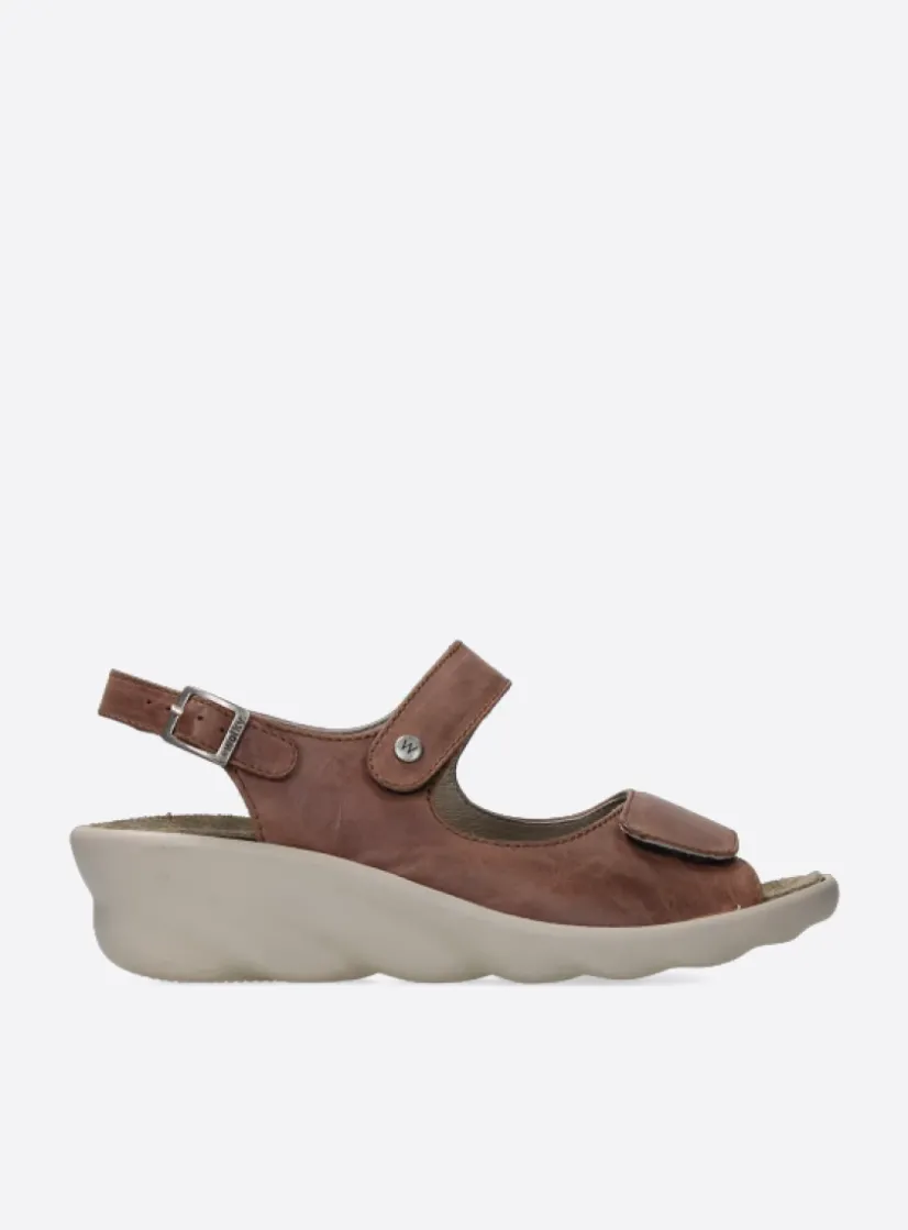 Wolky Scala - middenbruin leer<DAMES Sandalen