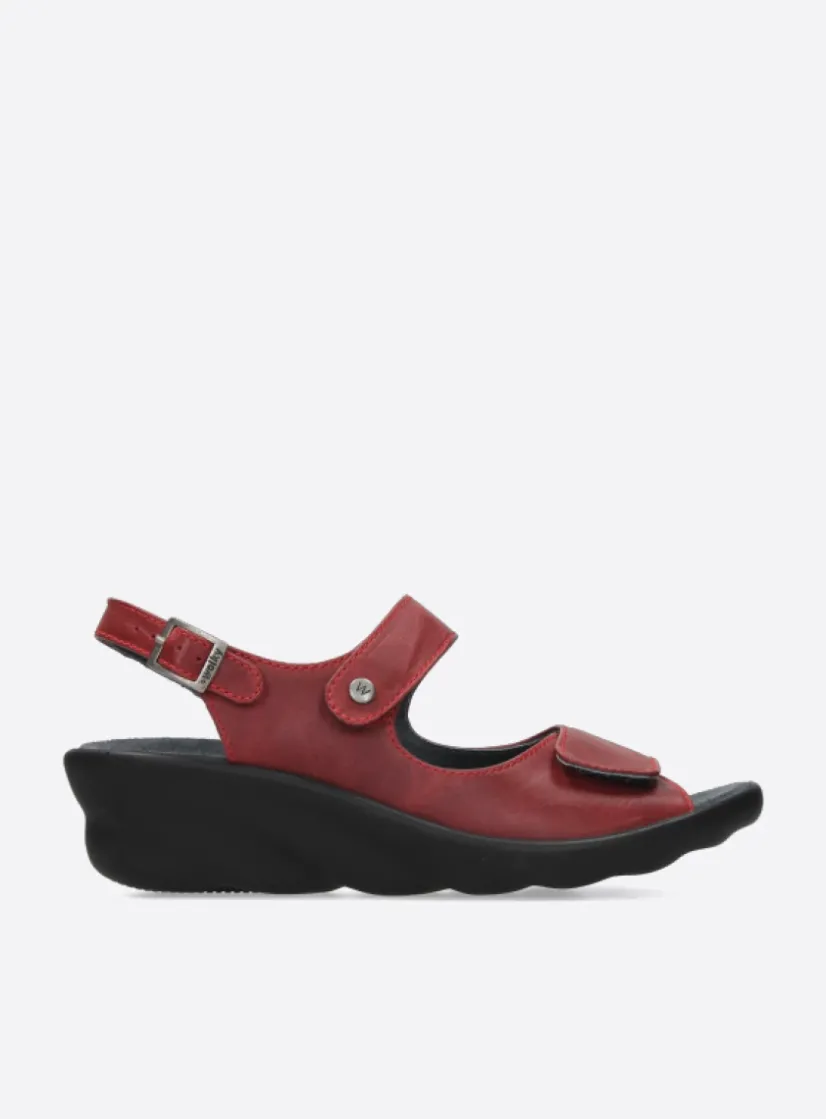 Wolky Scala - rood leer<DAMES Sandalen