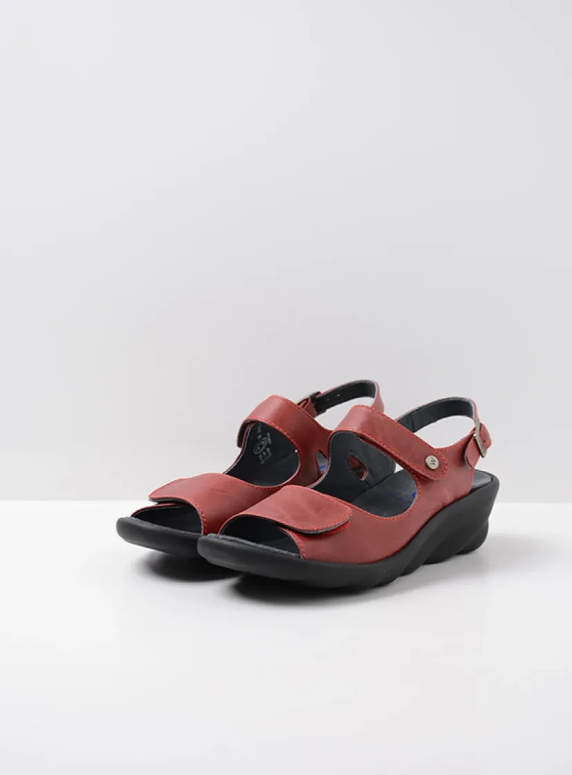 Wolky Scala - rood leer<DAMES Sandalen